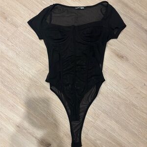 Fashion Nova Elegant Black Bodysuit